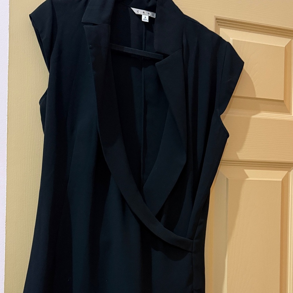 CAbi black Sleeveless Blazer blouse